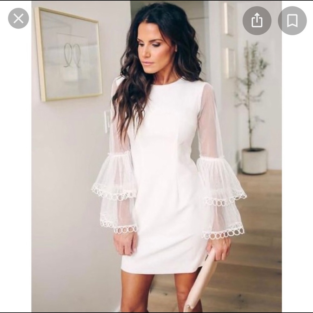 Vici Here She Comes Lace Bell Sleeve Dress